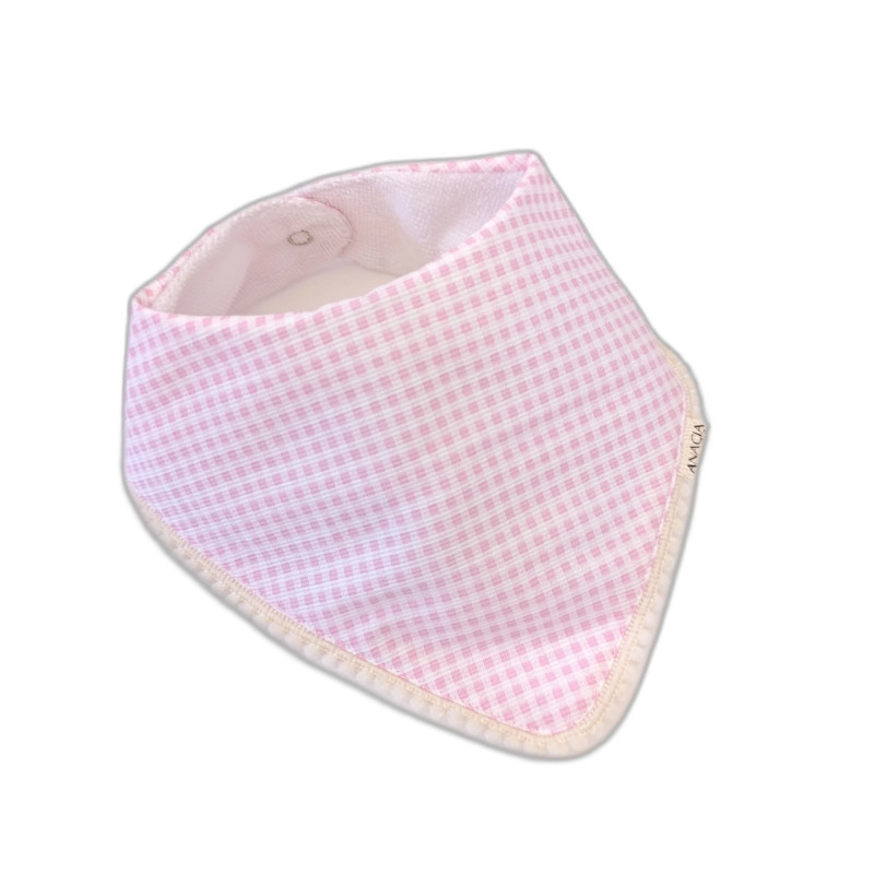 Babero Bandana Cuadrille Rosa Babero Bandana Cuadrille Rosa