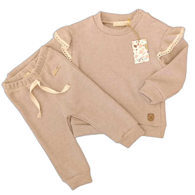 Conjunto Panal Volado Beige Conjunto Panal Volado Beige