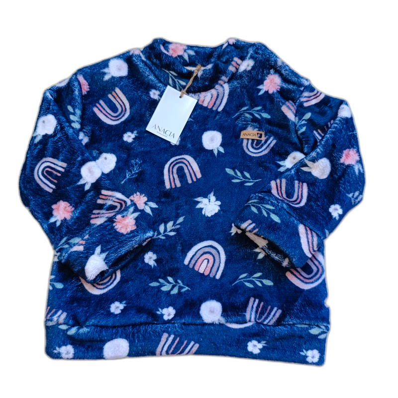 Buzo Polarsoft Floral Azul Marino