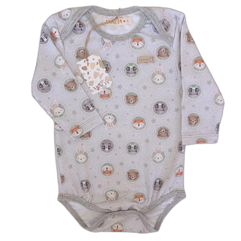 Body Animalitos Gris Body Animalitos Gris